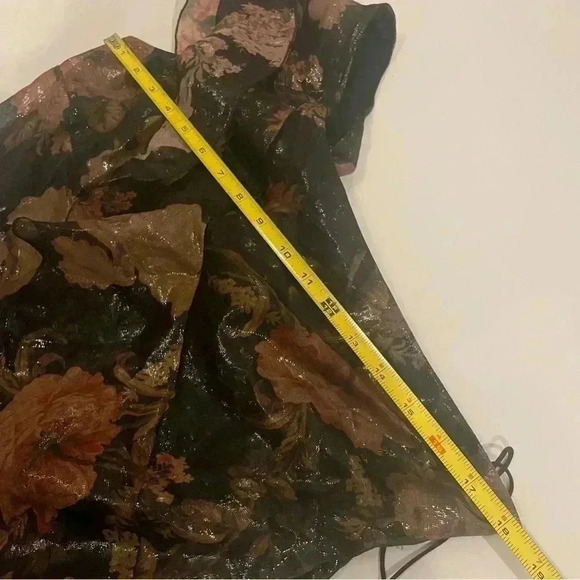 Ralph Lauren Collection Chiffon Evening Gown Floral One Shoulder Ruffle Dress 10 - Picture 9 of 13